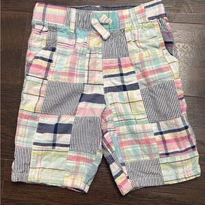 Boys Multicolor Madras Patchwork Plaid Shorts